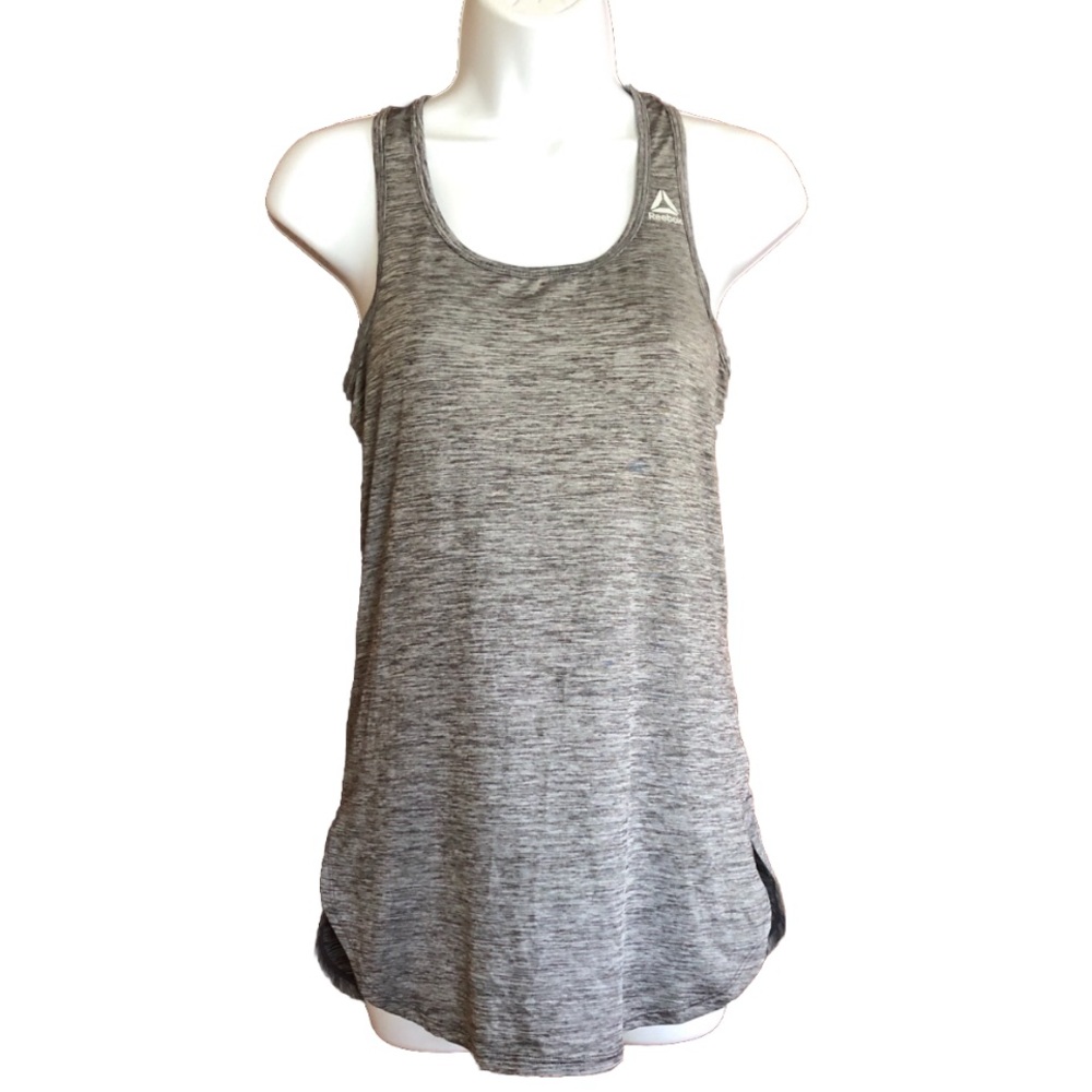 Reebok Women's Legend Singlet Racerback Tank Top Dk Grey Heather/Space dye  XS